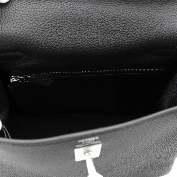 エルメス ハンドバッグ ケリー25 内縫い ブラック/シルバー金具 トゴ W刻印 2wayショルダー 黒