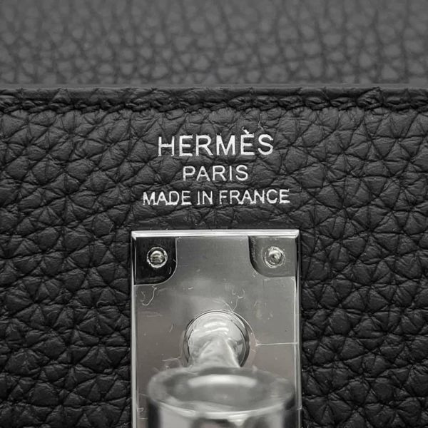 エルメス ハンドバッグ ケリー25 内縫い ブラック/シルバー金具 トゴ W刻印 2wayショルダー 黒