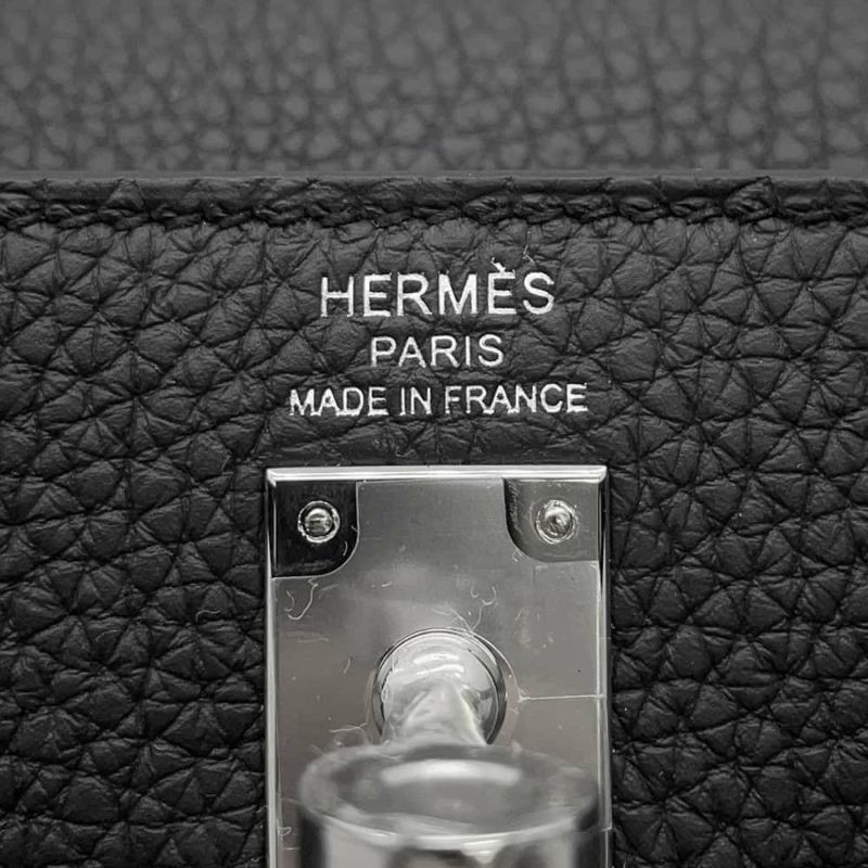 エルメス ハンドバッグ ケリー25 内縫い ブラック/シルバー金具 トゴ W刻印 2wayショルダー 黒