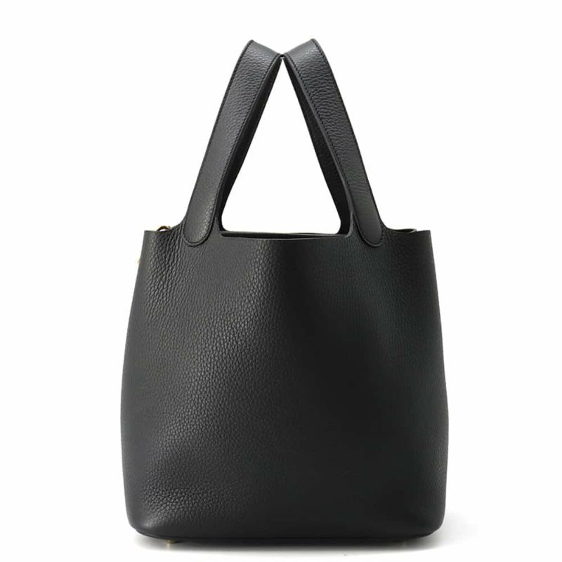 エルメス ハンドバッグ ピコタンロックMM ブラック/ゴールド金具 トリヨンクレマンス W刻印 黒