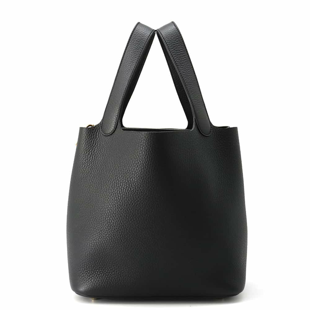 エルメス ハンドバッグ ピコタンロックMM ブラック/ゴールド金具 トリヨンクレマンス W刻印 黒