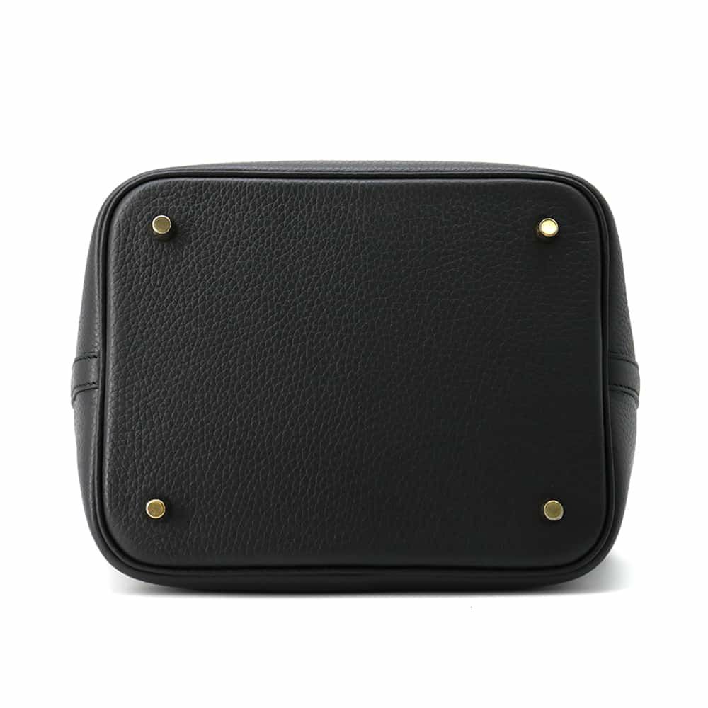 エルメス ハンドバッグ ピコタンロックMM ブラック/ゴールド金具 トリヨンクレマンス W刻印 黒