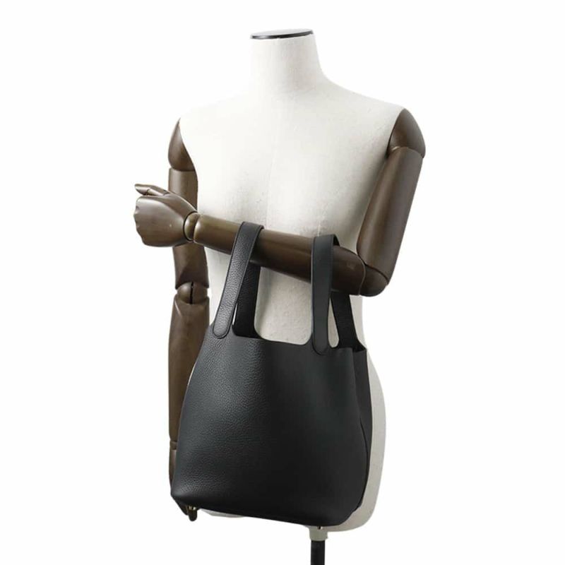 エルメス ハンドバッグ ピコタンロックMM ブラック/ゴールド金具 トリヨンクレマンス W刻印 黒