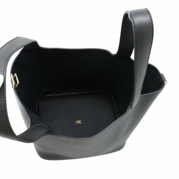 エルメス ハンドバッグ ピコタンロックMM ブラック/ゴールド金具 トリヨンクレマンス W刻印 黒