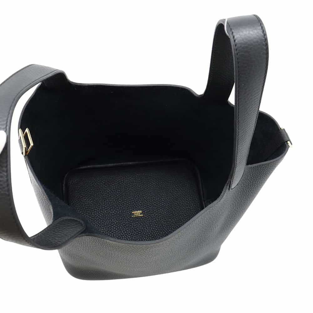 エルメス ハンドバッグ ピコタンロックMM ブラック/ゴールド金具 トリヨンクレマンス W刻印 黒