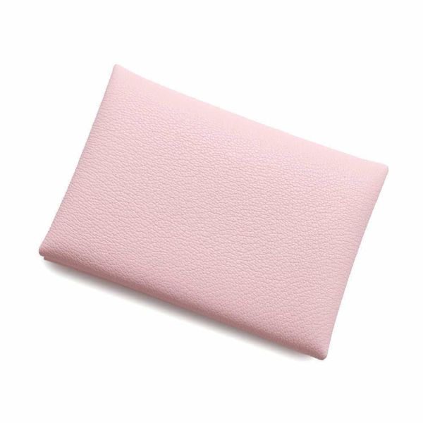 エルメス コインケース カルヴィ デュオ ローズサクラ/シルバー金具 シェブルミゾル W刻印 財布 シェーブル