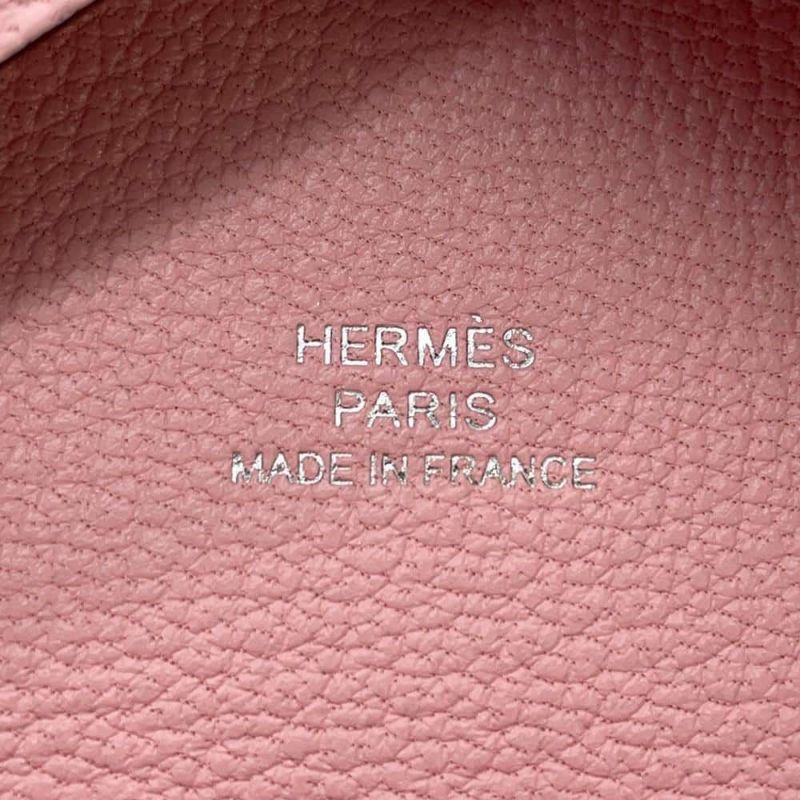 エルメス コインケース カルヴィ デュオ ローズサクラ/シルバー金具 シェブルミゾル W刻印 財布 シェーブル