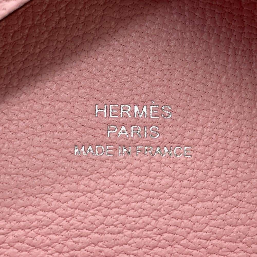 エルメス コインケース カルヴィ デュオ ローズサクラ/シルバー金具 シェブルミゾル W刻印 財布 シェーブル