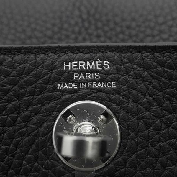 エルメス リンディ ミニ ブラック/シルバー金具 トリヨンクレマンス W刻印 HERMES 2wayショルダー 黒