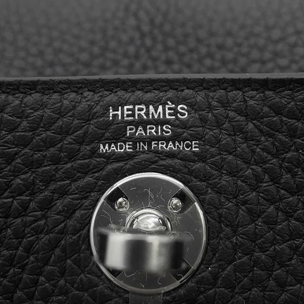 エルメス リンディ ミニ ブラック/シルバー金具 トリヨンクレマンス W刻印 HERMES 2wayショルダー 黒