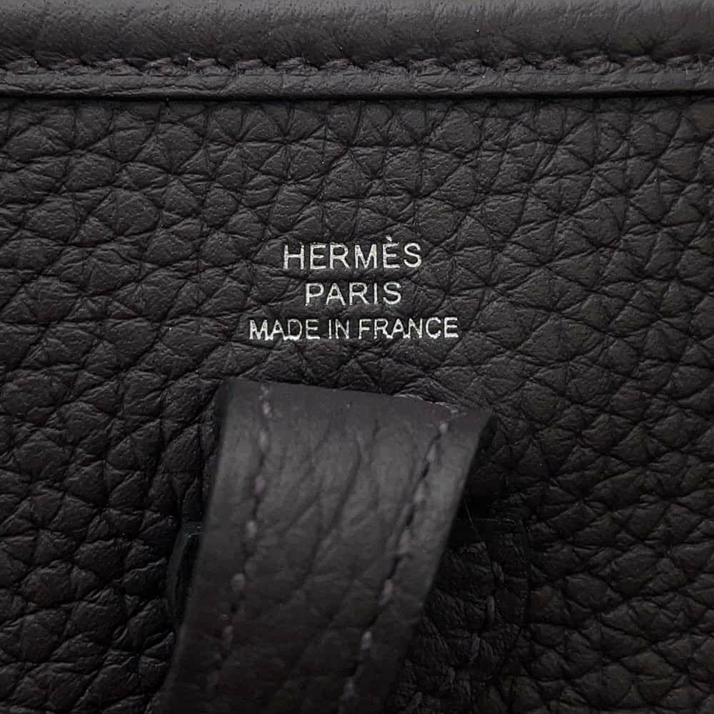 エルメス エブリンTPM アマゾン サングルコルダージュ プルノワール/ジョーヌミルトン/シルバー金具 トリヨンクレマンス K刻印