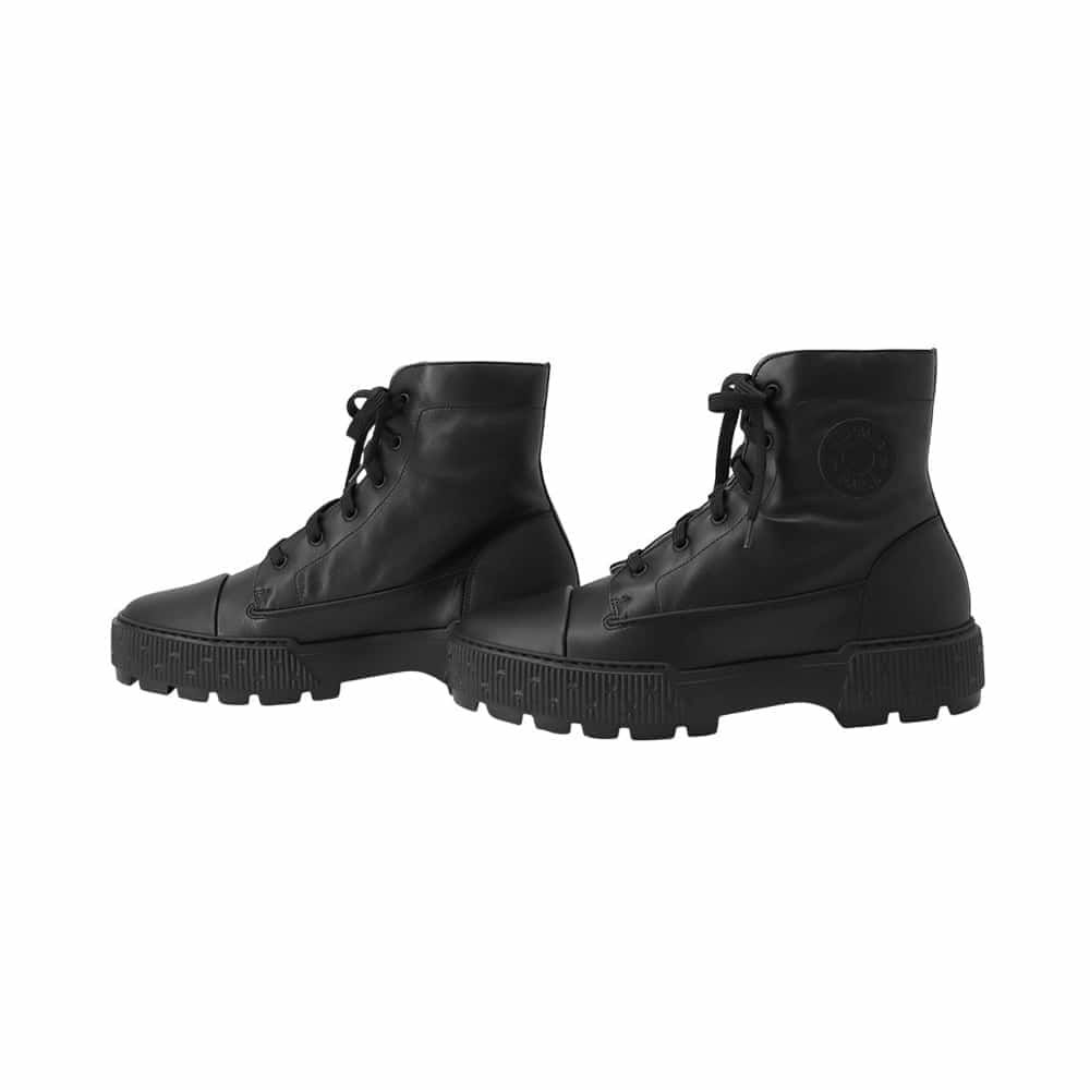 エルメス ショートブーツ フレッシュ オールレザー メンズサイズ42 HERMES 靴 黒