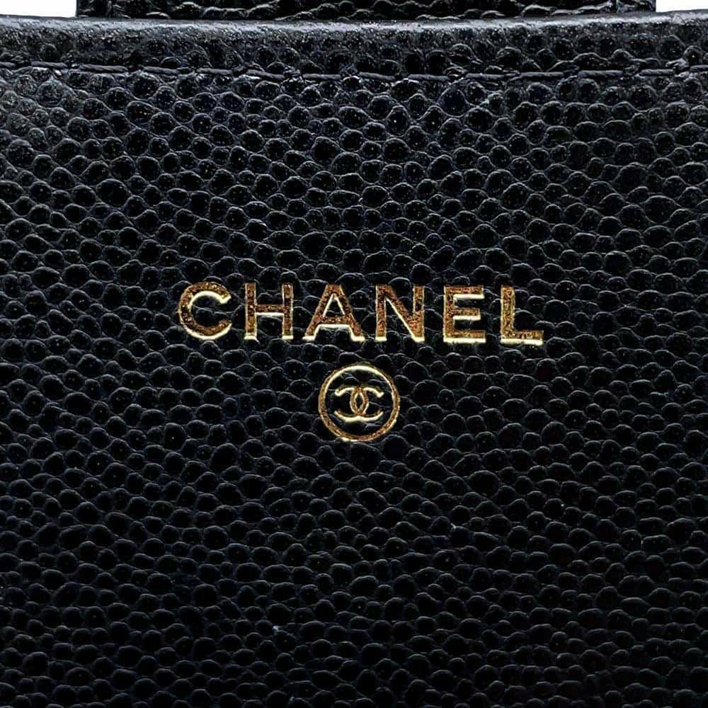 シャネル チェーンウォレット ココマーク マトラッセ フォンケース キャビアスキン AP3876 CHANEL 黒