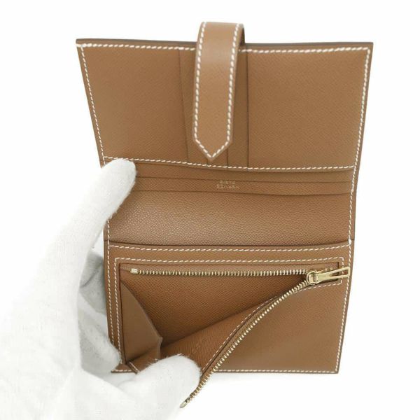 エルメス 二つ折り財布 ベアンコンパクト ゴールド/ゴールド金具 ヴォーマダム W刻印 財布