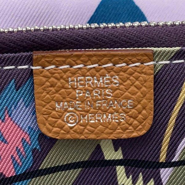 エルメス 長財布 アザップロング シルクイン ゴールド/シルバー金具 エプソン W刻印 財布