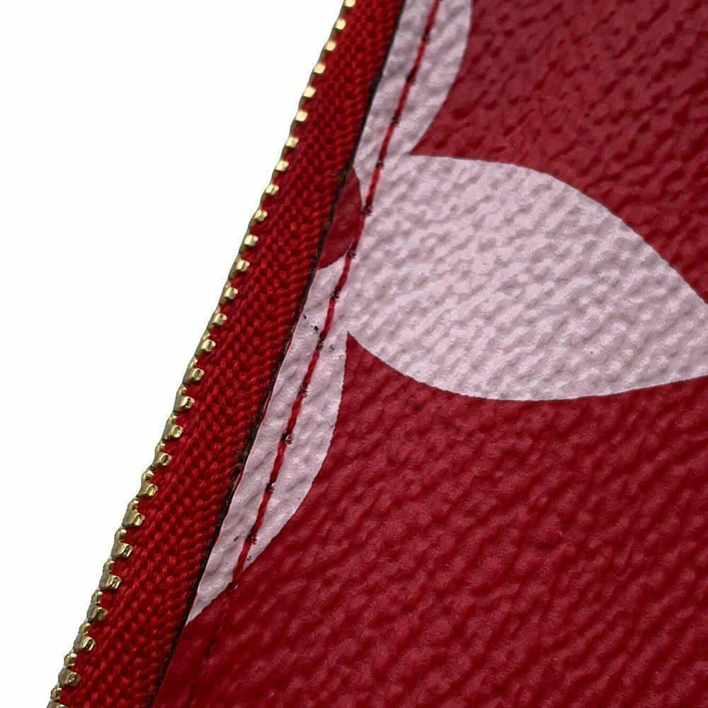 ルイヴィトン チェーンショルダーバッグ モノグラム・ジャイアント ポシェット・ドゥーブル ジップ ルージュ M67561 2wayクラッチ