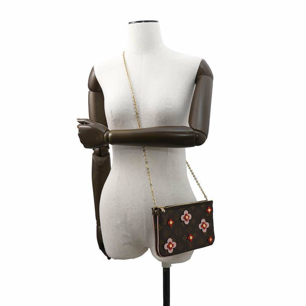 ルイヴィトン チェーンショルダーバッグ モノグラム ポシェット・ドゥーブル ジップ ブルーミングフラワー M63905 ヴィトン
