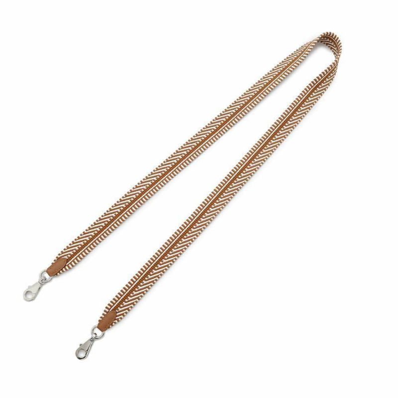 エルメス ショルダーストラップ バンドリエール サングル カヴァル ゴールド/エクリュ/シルバー金具 キャンバス/スイフト W刻印