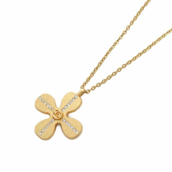 シャネル ネックレス クローバー モチーフ ココマーク ラインストーン 01 C CHANEL アクセサリー