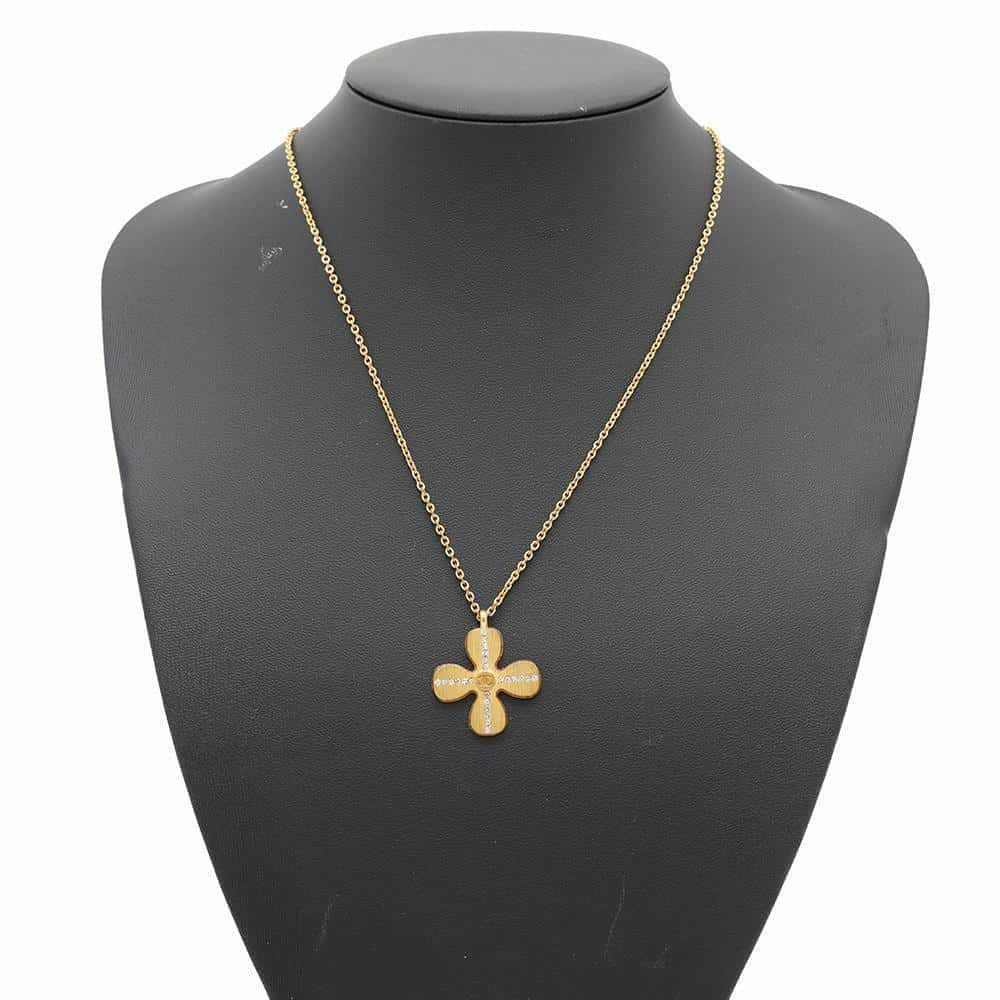 シャネル ネックレス クローバー モチーフ ココマーク ラインストーン 01 C CHANEL アクセサリー