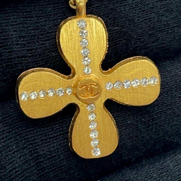 シャネル ネックレス クローバー モチーフ ココマーク ラインストーン 01 C CHANEL アクセサリー