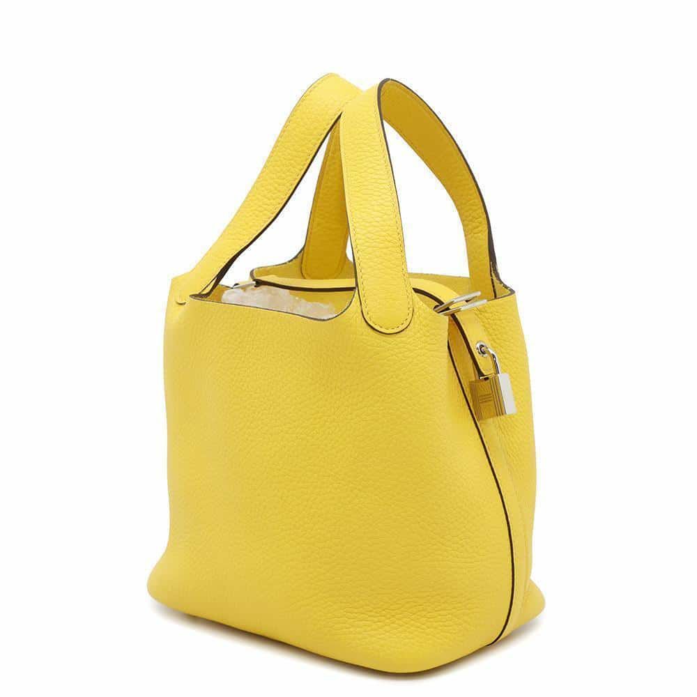 エルメス ハンドバッグ ピコタンロックPM ジョーヌナプル/シルバー金具 トリヨンクレマンス Z刻印