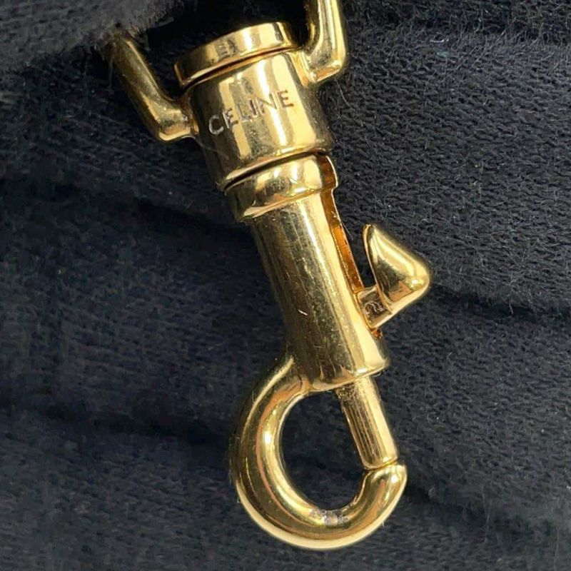 セリーヌ ハンドバッグ スモール カバ ドローストリング キュイル トリオンフ レザー CELINE 2way 黒