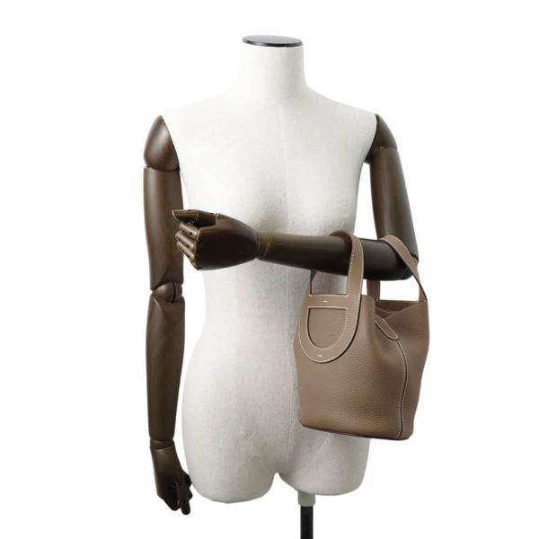 エルメス トートバッグ インザループ 18 エトゥープ/ゴールド金具 トリヨンクレマンス/スイフト W刻印