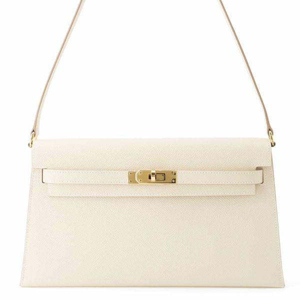 エルメス クラッチバッグ ケリーエラン クレ/ゴールド金具 エプソン W刻印 2wayショルダー