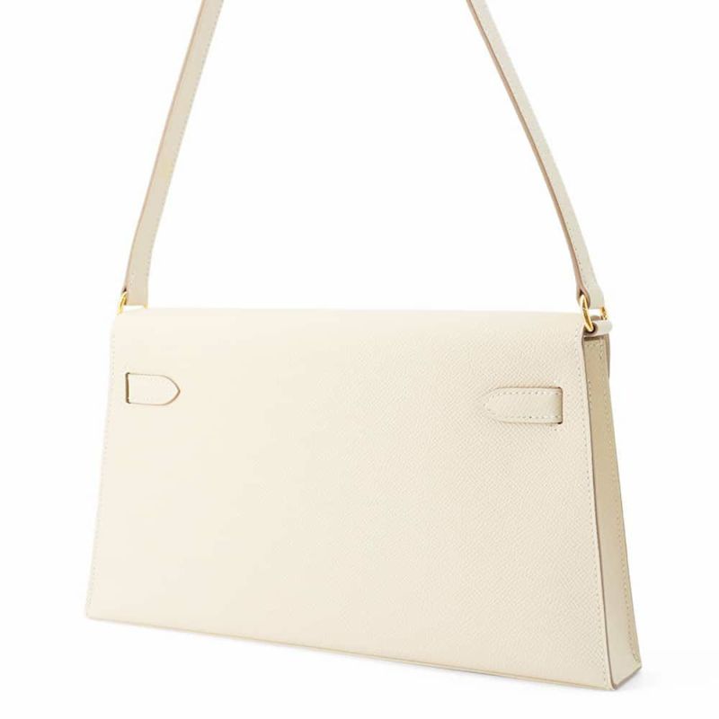 エルメス クラッチバッグ ケリーエラン クレ/ゴールド金具 エプソン W刻印 2wayショルダー