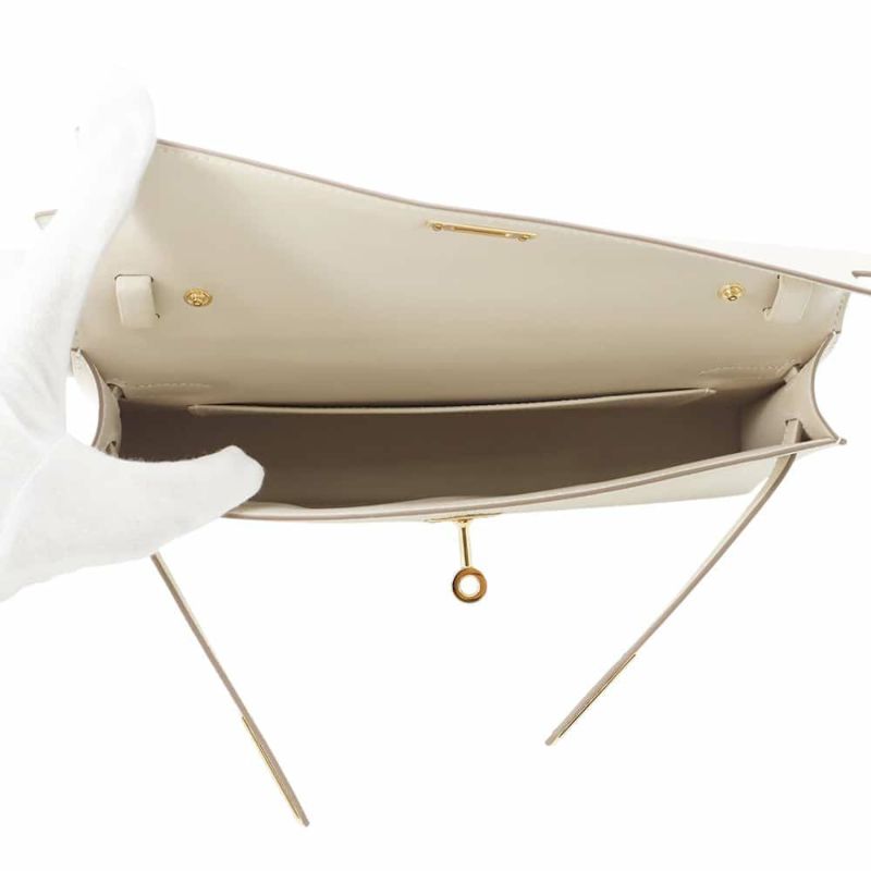 エルメス クラッチバッグ ケリーエラン クレ/ゴールド金具 エプソン W刻印 2wayショルダー