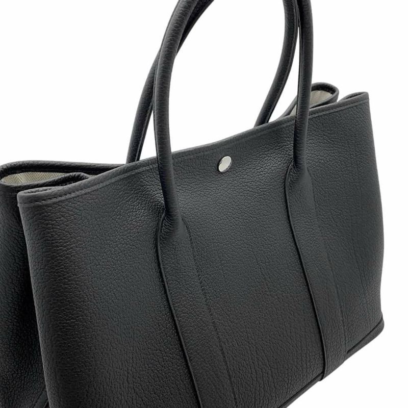 エルメス トートバッグ ガーデンパーティPM ブラック/シルバー金具 ネゴンダ U刻印 黒