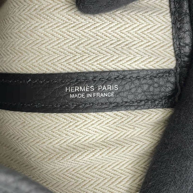 エルメス トートバッグ ガーデンパーティPM ブラック/シルバー金具 ネゴンダ U刻印 黒