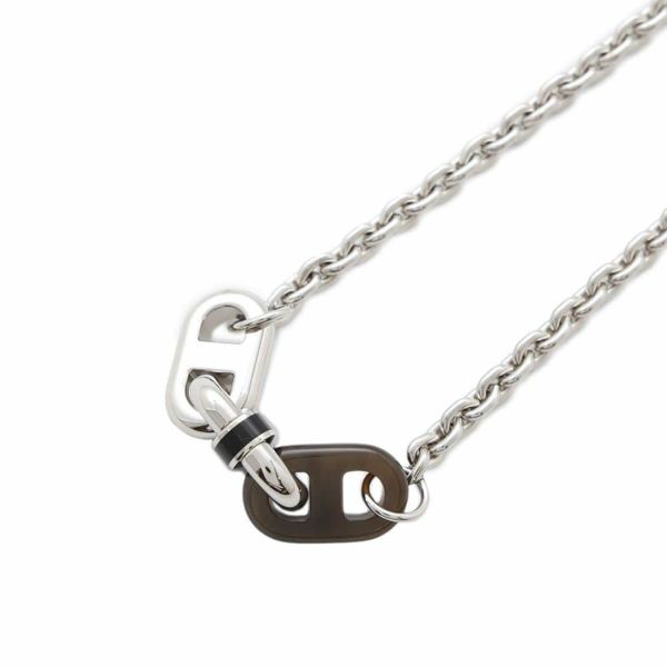 エルメス ネックレス マイヨン Maillon メタル バッファローホーン HERMES アクセサリー メンズ 黒