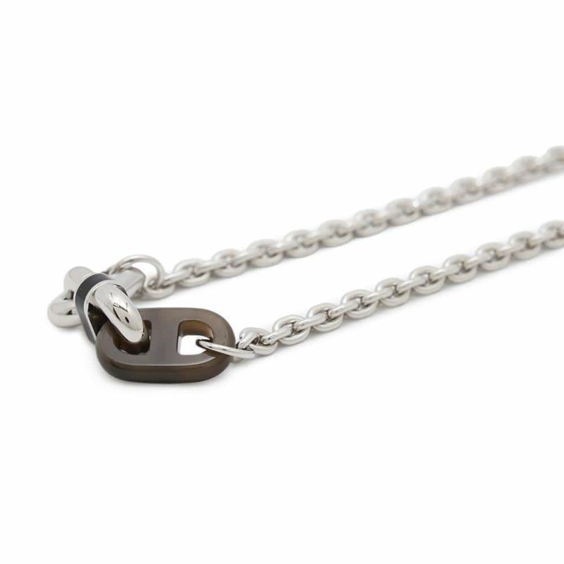 エルメス ネックレス マイヨン Maillon メタル バッファローホーン HERMES アクセサリー メンズ 黒