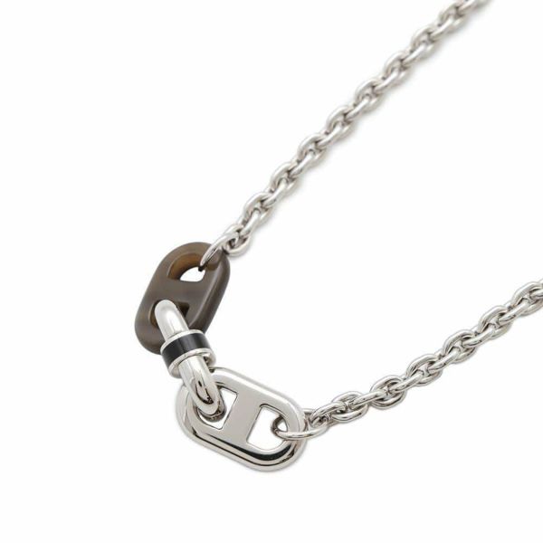 エルメス ネックレス マイヨン Maillon メタル バッファローホーン HERMES アクセサリー メンズ 黒