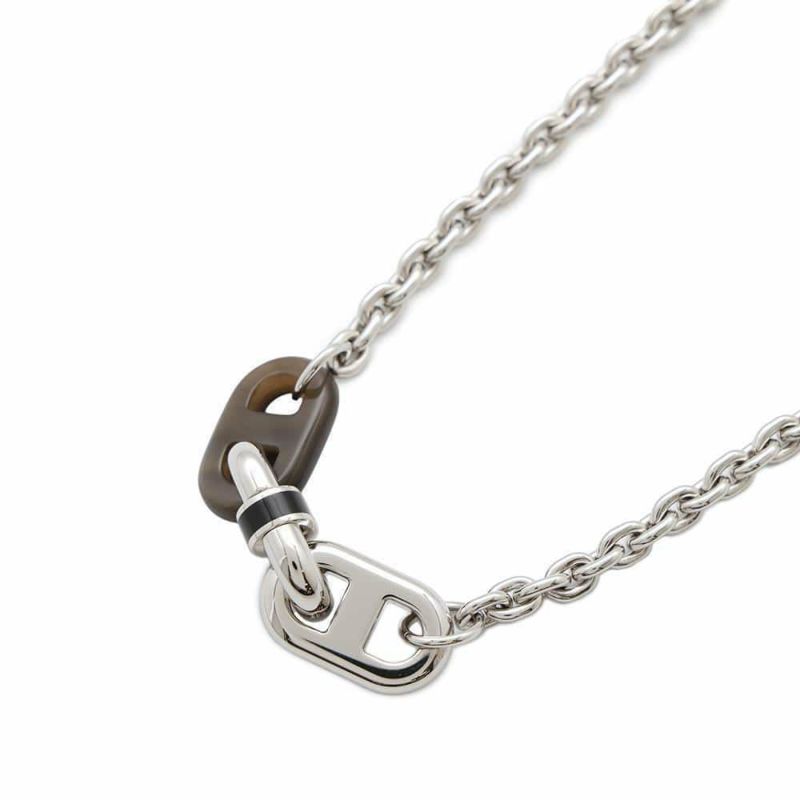 エルメス ネックレス マイヨン Maillon メタル バッファローホーン HERMES アクセサリー メンズ 黒