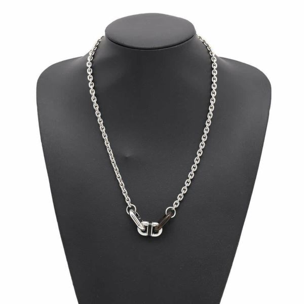 エルメス ネックレス マイヨン Maillon メタル バッファローホーン HERMES アクセサリー メンズ 黒