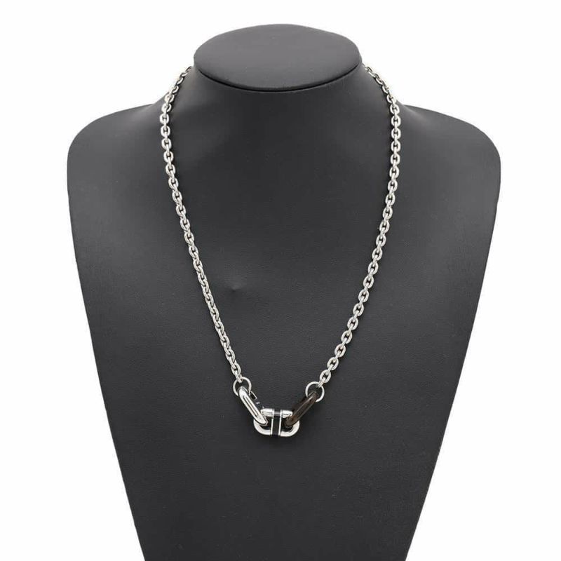 エルメス ネックレス マイヨン Maillon メタル バッファローホーン HERMES アクセサリー メンズ 黒