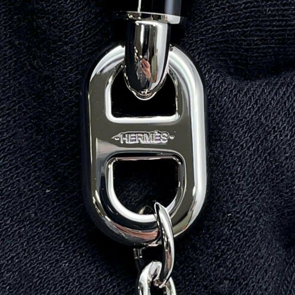 エルメス ネックレス マイヨン Maillon メタル バッファローホーン HERMES アクセサリー メンズ 黒