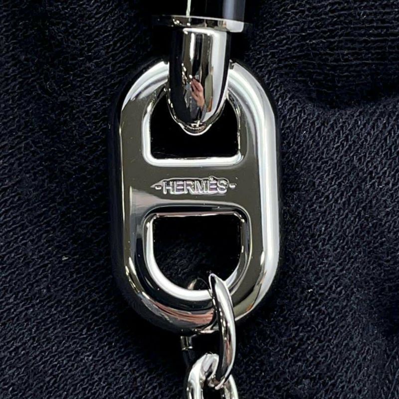 エルメス ネックレス マイヨン Maillon メタル バッファローホーン HERMES アクセサリー メンズ 黒