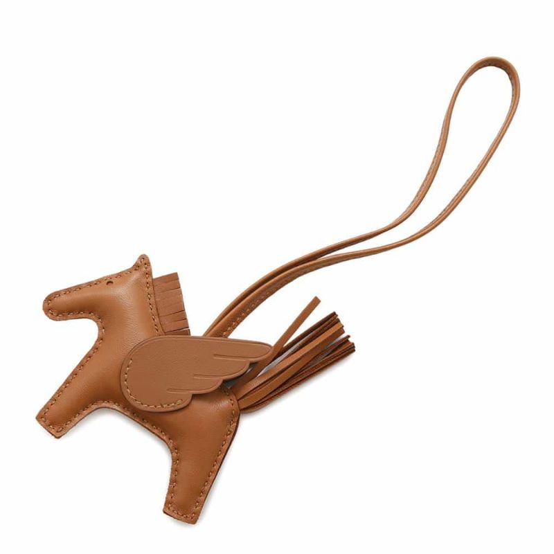 エルメス バッグチャーム ロデオPM ペガサス ゴールド ラムスキン B刻印