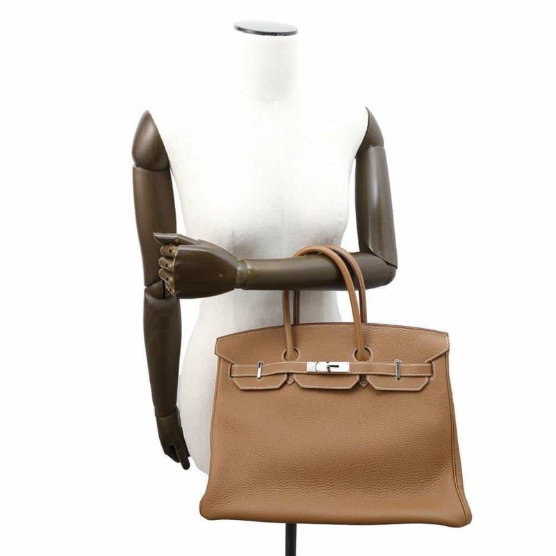 エルメス バーキン35 ゴールド/シルバー金具 トゴ □R刻印 HERMES Birkin ハンドバッグ
