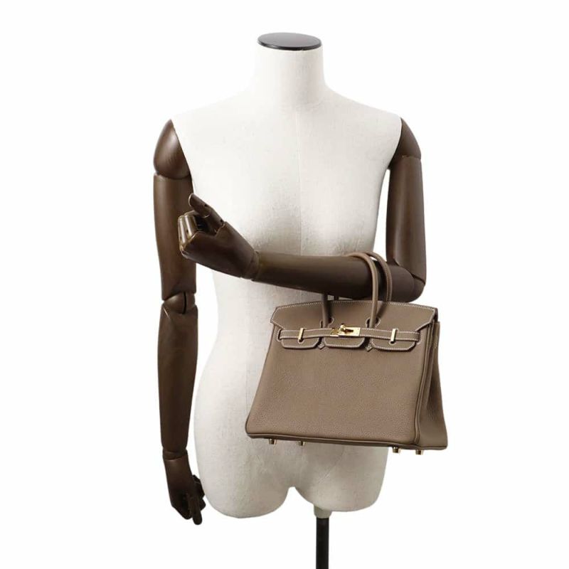 エルメス バーキン25 エトゥープ/ゴールド金具 トゴ W刻印 HERMES Birkin ハンドバッグ