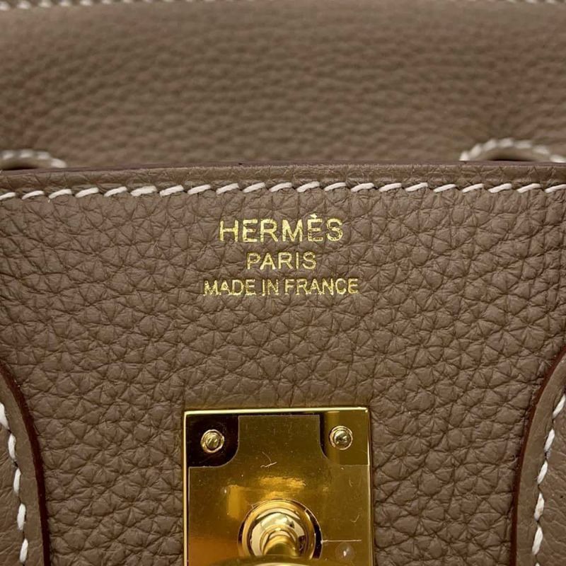 エルメス バーキン25 エトゥープ/ゴールド金具 トゴ W刻印 HERMES Birkin ハンドバッグ