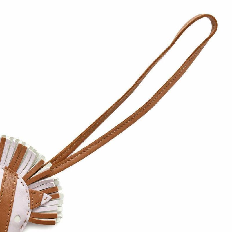 エルメス バッグチャーム ジージー・サバンナ モーヴペール/ゴールド/ヴェールフィズ ラムスキン U刻印 チャーム シマウマ