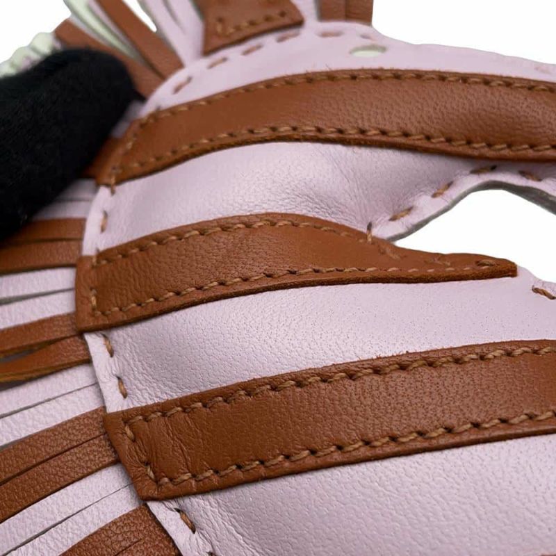 エルメス バッグチャーム ジージー・サバンナ モーヴペール/ゴールド/ヴェールフィズ ラムスキン U刻印 チャーム シマウマ