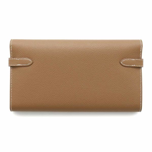 エルメス 長財布 ケリーウォレット ロング ゴールド/シルバー金具 エプソン B刻印 HERMES 財布