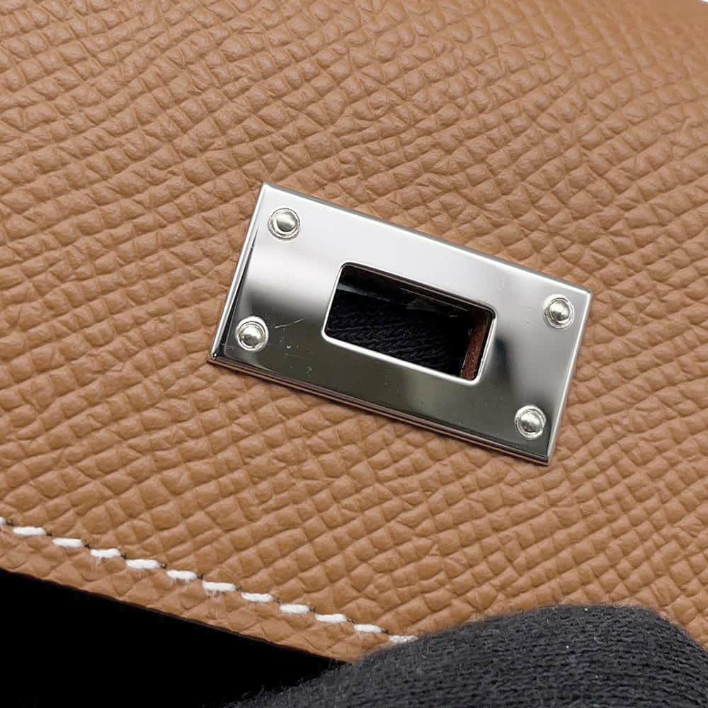 エルメス 長財布 ケリーウォレット ロング ゴールド/シルバー金具 エプソン B刻印 HERMES 財布