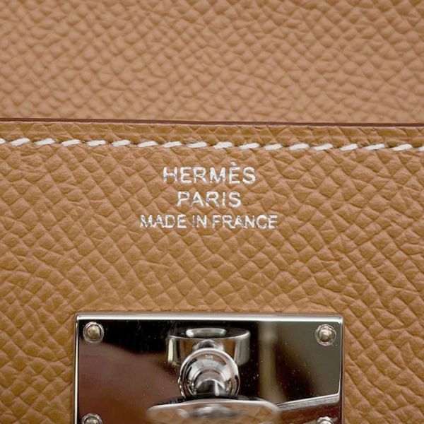 エルメス 長財布 ケリーウォレット ロング ゴールド/シルバー金具 エプソン B刻印 HERMES 財布